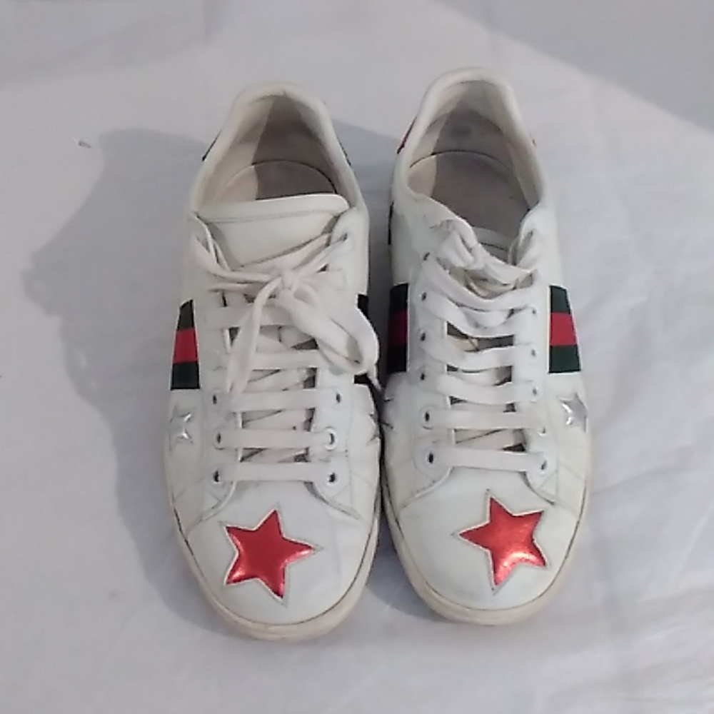 Gucci Ladies Size 39 Ace Stars Sneakers Made In Italy